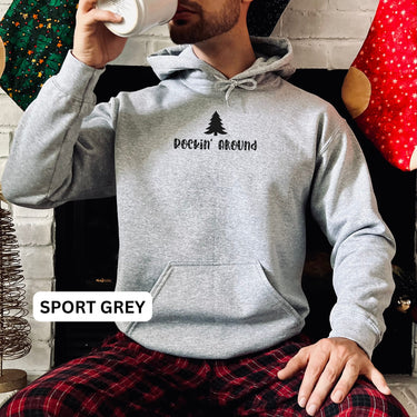 Christmas Tree Rockin Round Hoodie for Men